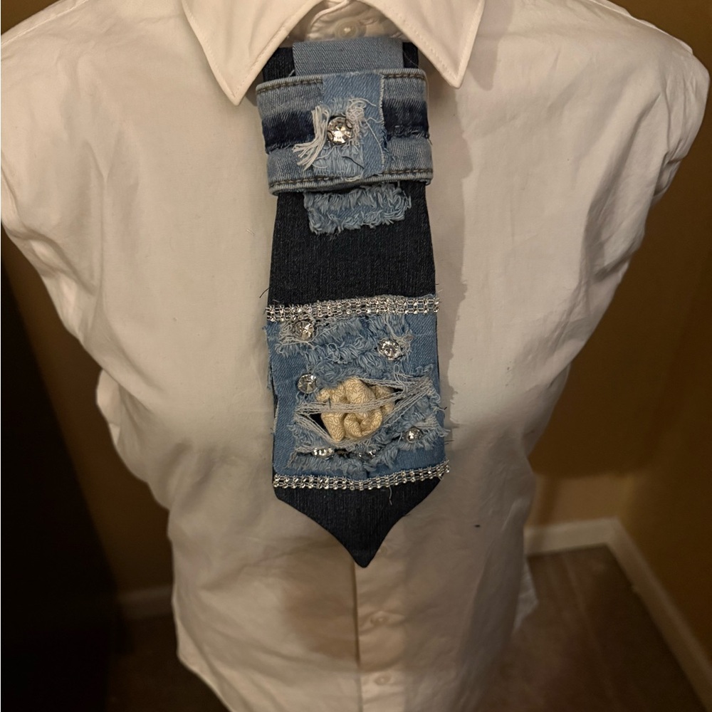 Unique Denim Patchwork Tie - image 5